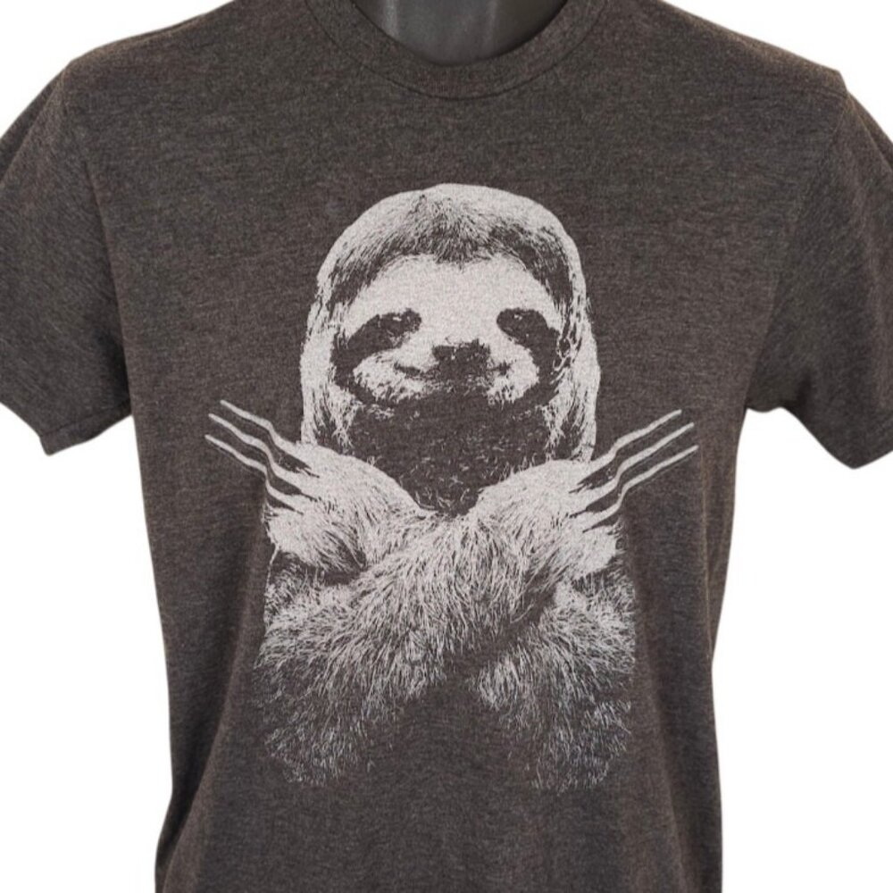Slotherine T Shirt Mens Size Small Gray Wolverine Sloth San Diego Zoo Safari